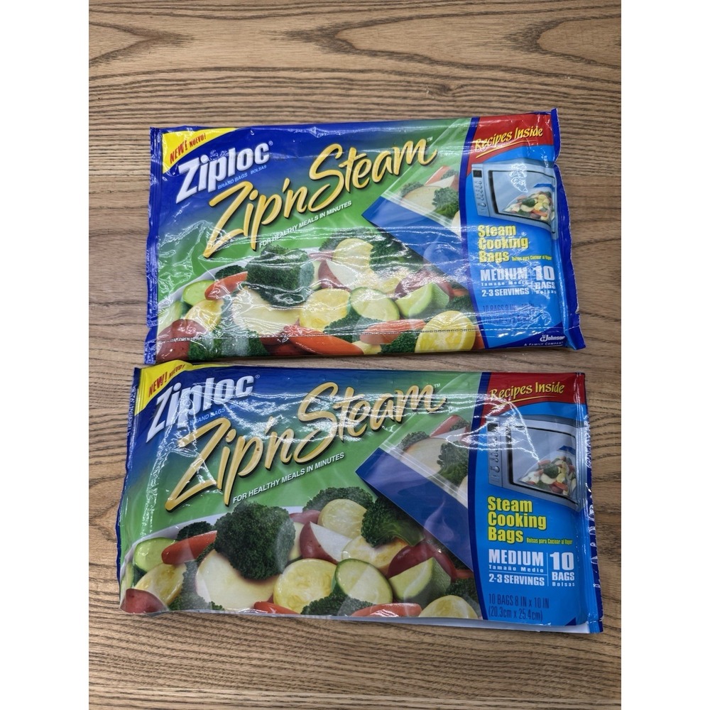 Ziploc Zip'N Steam Medium Cooking Bag 18 BAGS Discontinued